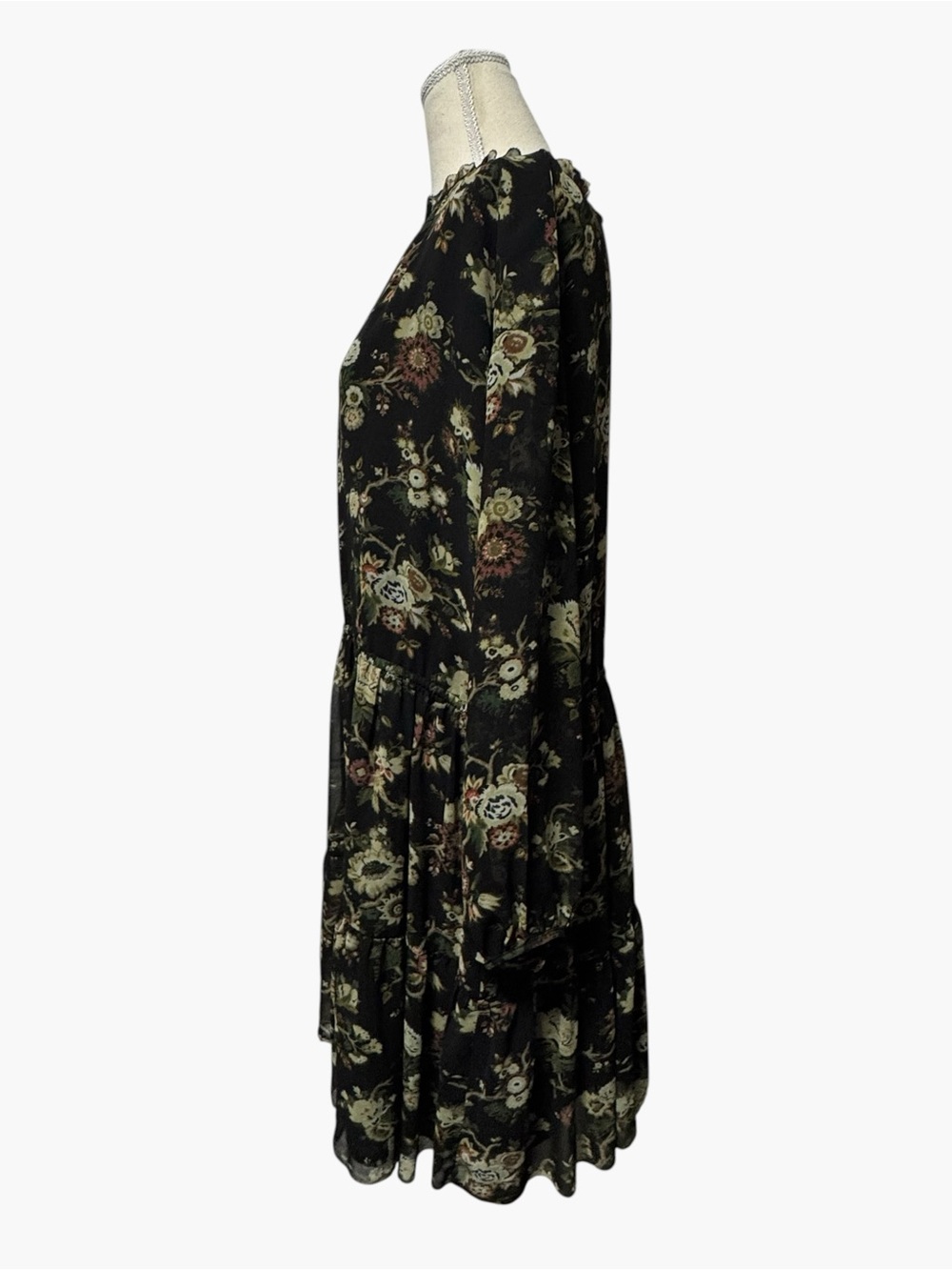 WILFRED Women's Lemare Floral Open Back Prairie Mini Dress - Green/ Black, XS - Picture 4 of 10